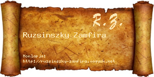 Ruzsinszky Zamfira névjegykártya
